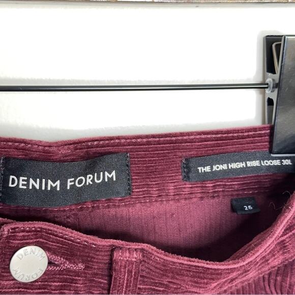 DENIM FORUM x ARITZIA The High Rise Loose Corduroy Jeans Spiced Burgundy {R52} - Picture 4 of 5